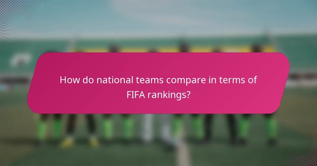 How do national teams compare in terms of FIFA rankings?