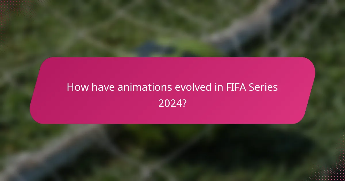 How have animations evolved in FIFA Series 2024?