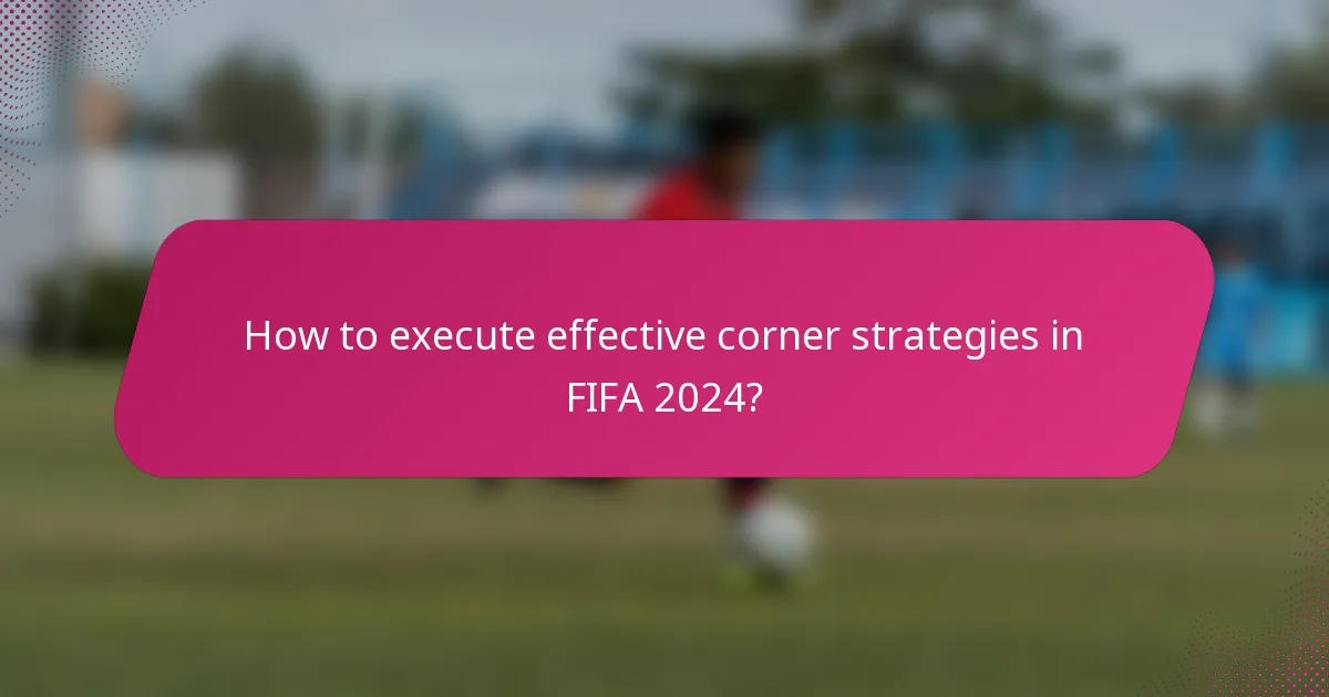 How to execute effective corner strategies in FIFA 2024?