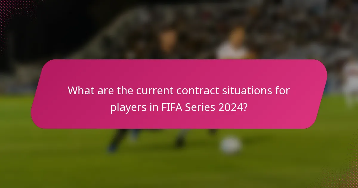 What are the current contract situations for players in FIFA Series 2024?