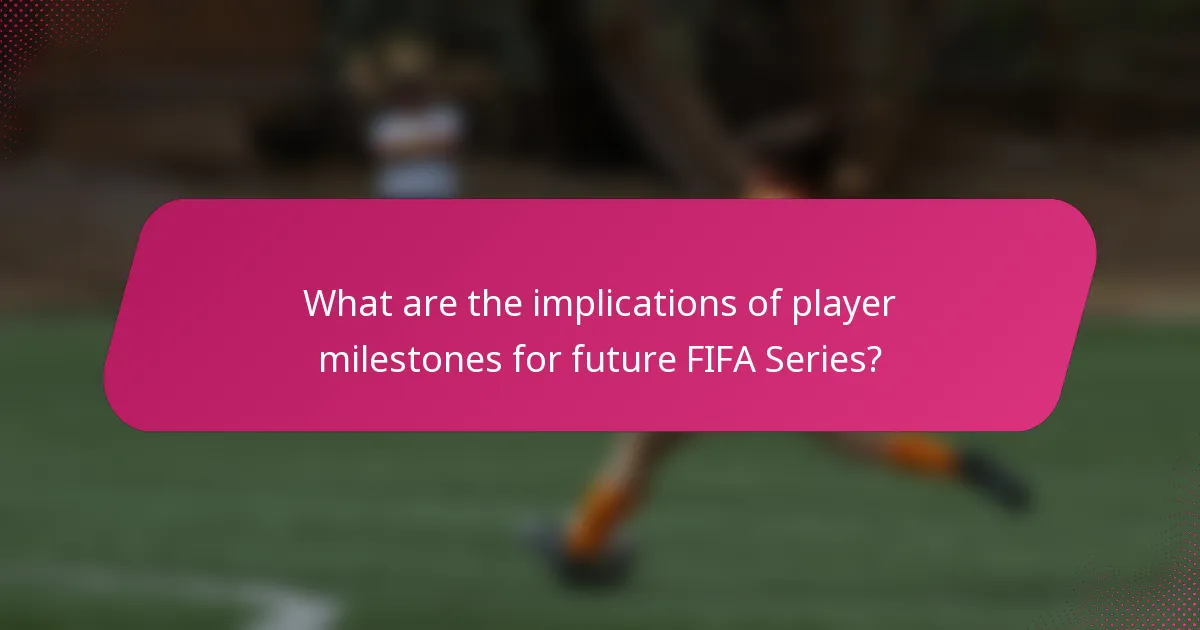 What are the implications of player milestones for future FIFA Series?