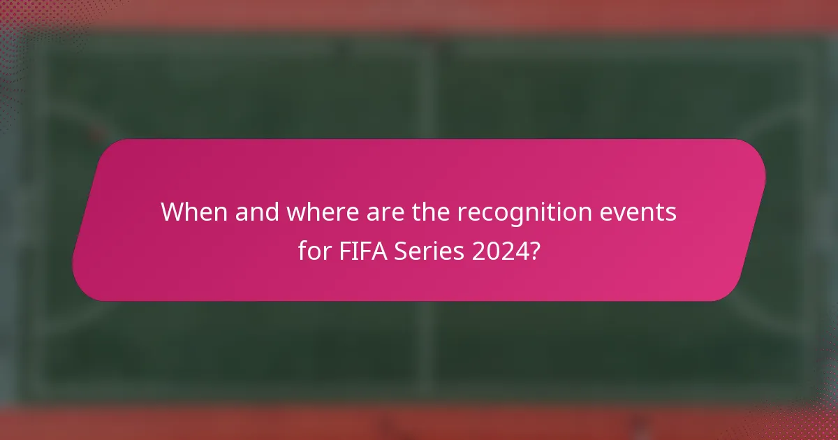 When and where are the recognition events for FIFA Series 2024?