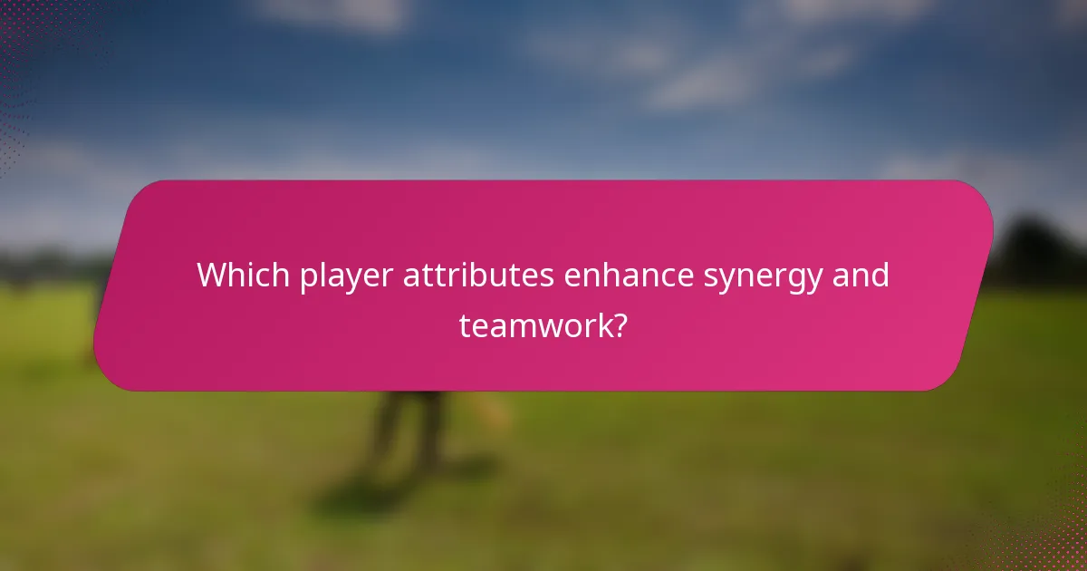 Which player attributes enhance synergy and teamwork?