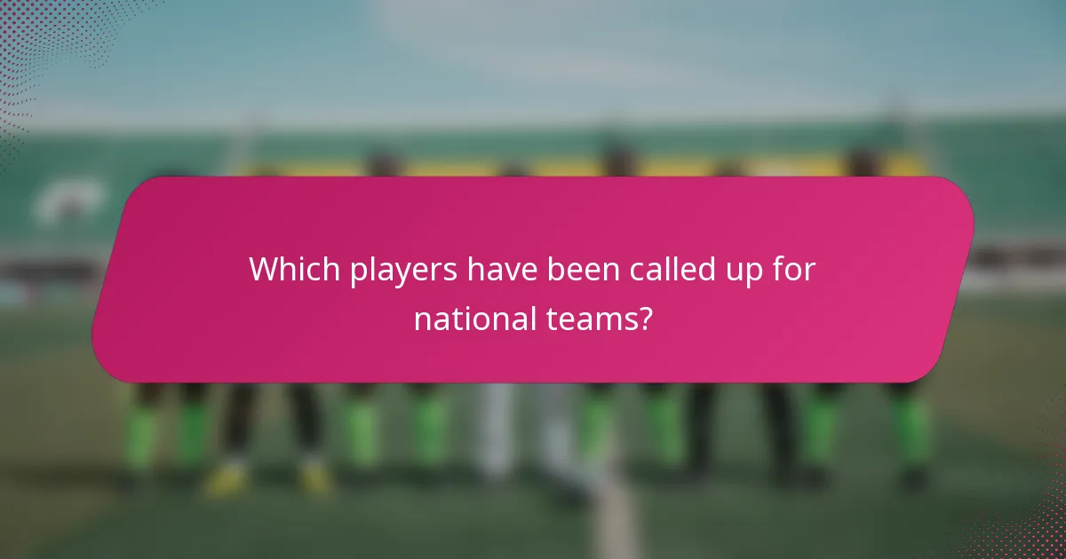 Which players have been called up for national teams?