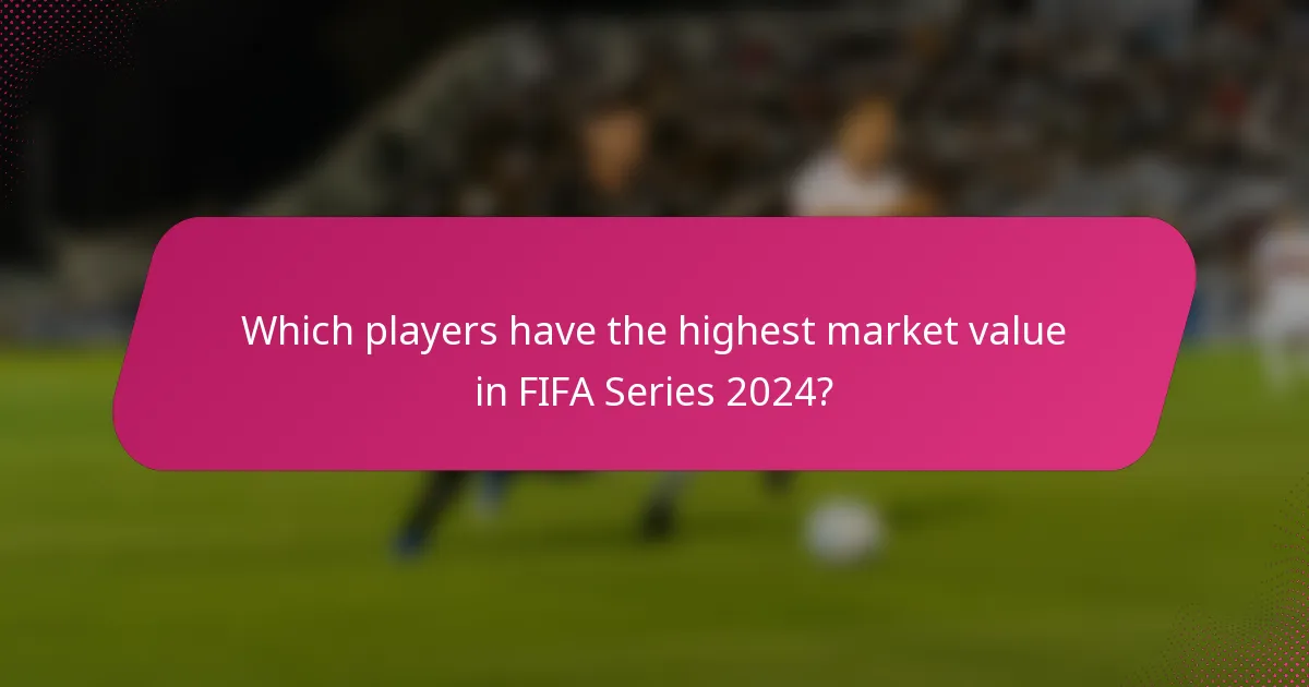 Which players have the highest market value in FIFA Series 2024?