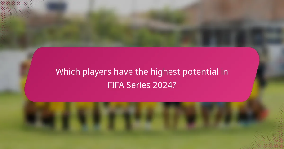 Which players have the highest potential in FIFA Series 2024?